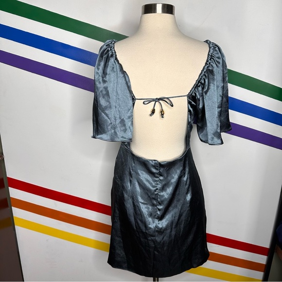 NEW Free People open back silky mini dress size medium - Picture 2 of 5